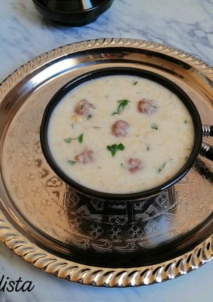 صورة لوصفة شوربة البرغل ببواقي المنسف