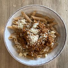 A picture of Bolognese | penne alla Bolognese my way 🍝 (1 hour only!).