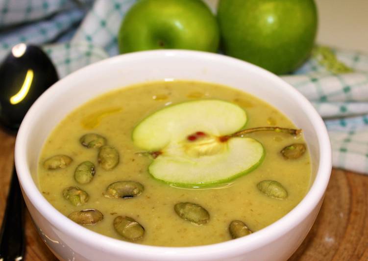 Crema de judías verdes y manzana con Mambo