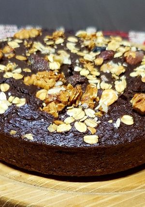 Una foto de Mini-torta fit de cacao y frutos secos
