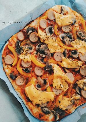 Foto resep Mushroom Cheese Pizza