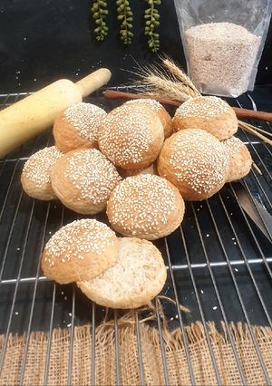 Foto resep 293. ROTI BURGER GANDUM TANPA TELUR
