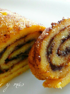 Una foto de Pastel de naranja y chocolate