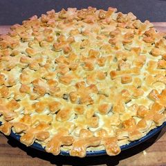 A picture of Creamy Chicken, ham and leek pie.
