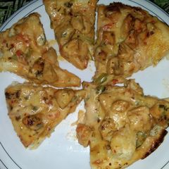 A picture of Mother's day pizza.