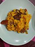 Arroz meloso de pato, pebrasos y ajos tiernos(De.O. Xàtiva)