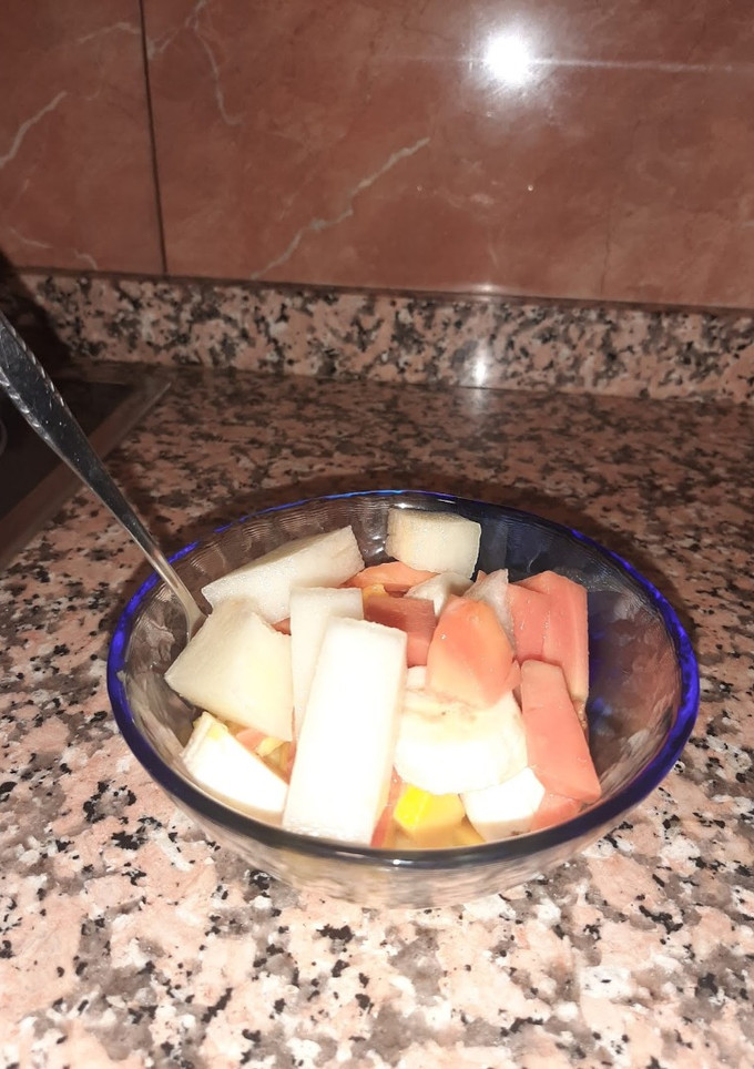 Una foto de Macedonia de frutas