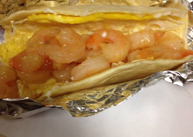 Easiest Way to Make Ultimate Shrimp &amp; Egg Breakfast Taco