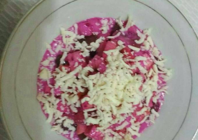 Ini dia! Bagaimana cara membuat Salad buah ala2 kekinian yang nagih banget