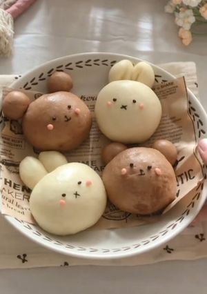 Foto resep Bunny and bear steam buns 🐰🐻