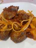 Linguine con Costine di Maiale e Patate al Sugo