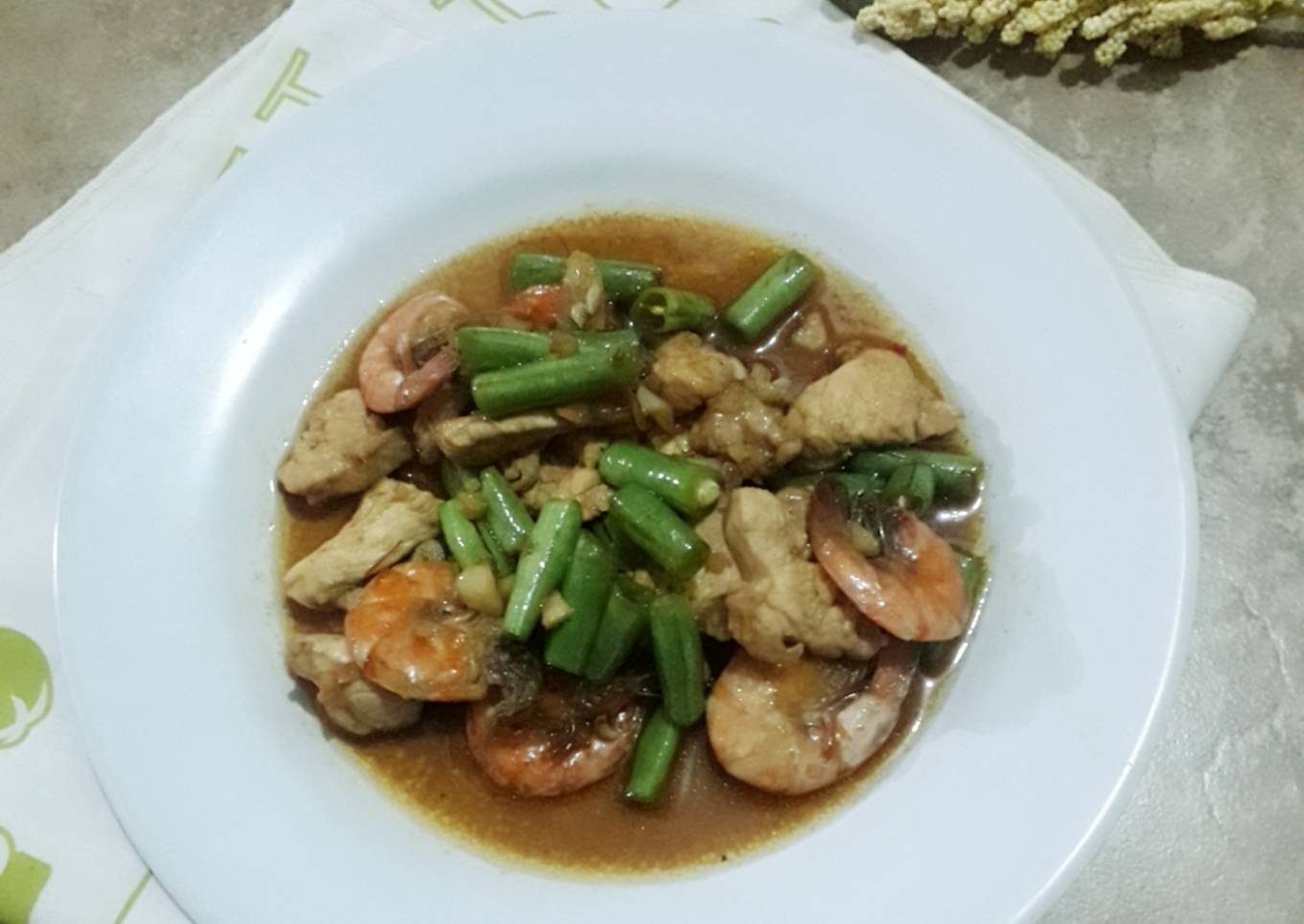 Oseng UAB(udang ayam buncis)