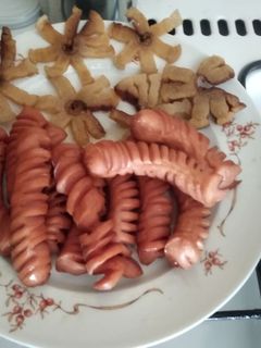 121. Reggelire sült szalonna és virsli ! recept fotója