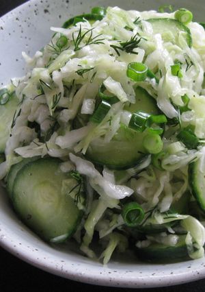 A picture of Ukrainian Cabbage & Cucumber Salad.
