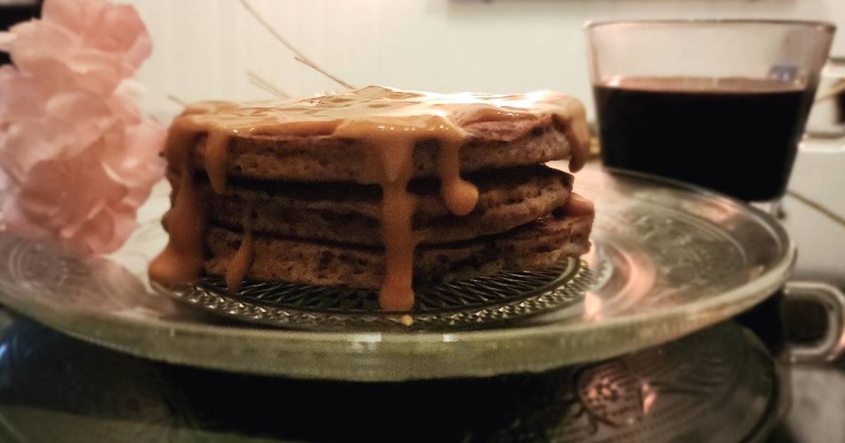 🥞 Pancakes esponjosos de banana🍌granizada🍫 con salsa de dulce de leche🥞