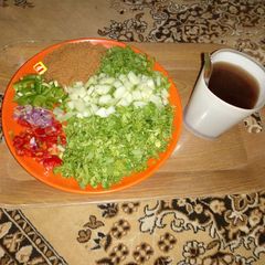 A picture of Lamsir (kwadon lamsir). & Black tea.