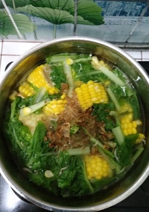 Foto resep Sup jagung manis sawi kriting
