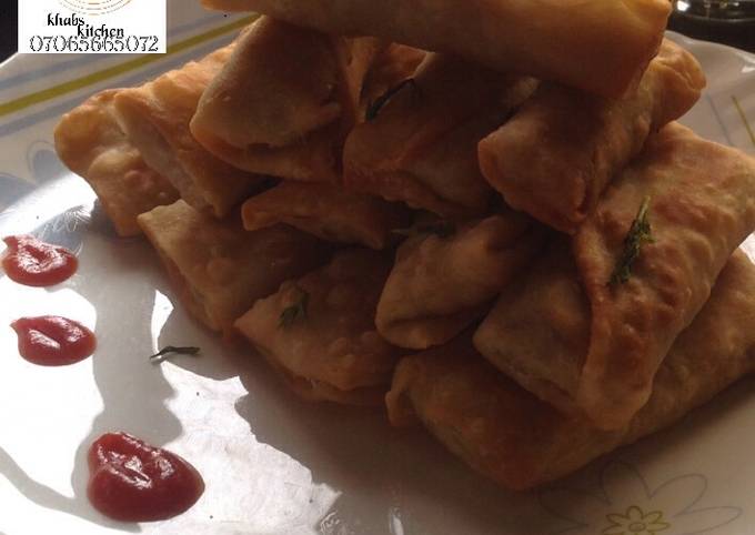 Homemade spring rolls sheet 2 recipe by Khabs kitchen