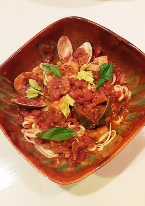 A picture of Seafood Arrabiata.