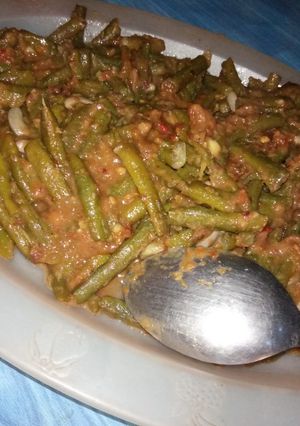 Foto resep Sambal pecel kacang panjang