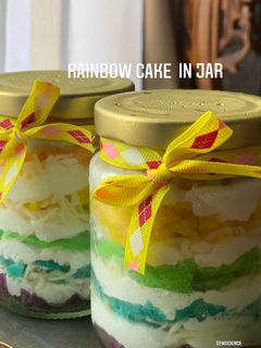 Foto resep Rainbow 🌈 cake in jar
