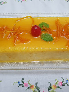 Una foto de Flan semifrío de naranja