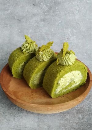 Foto resep Matcha Roll Cake (Bolu Gulung Matcha)