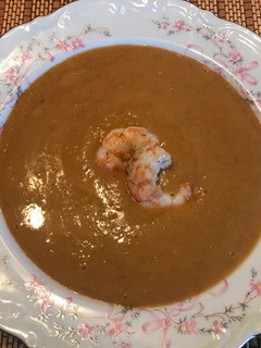 Una foto de Crema de gambas