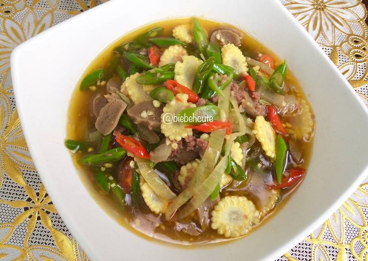Tumis Kuah Buncis Jagung Muda + Baso