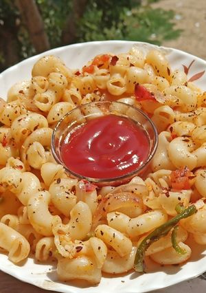 A picture of Masala Pasta Indian style.