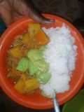 Sossi and pumpkin stew with Rice