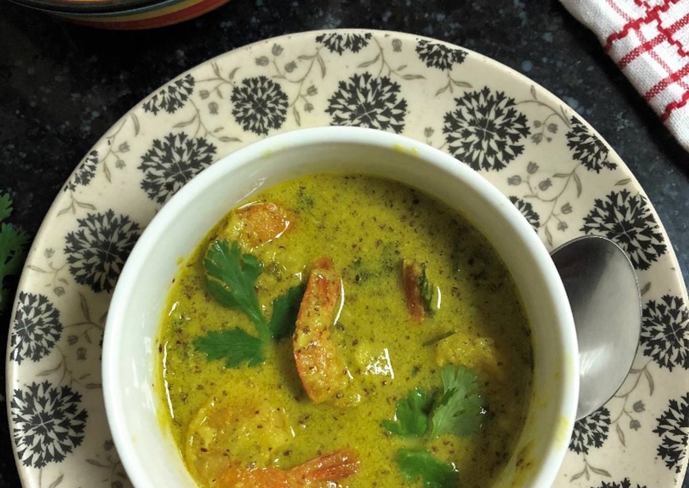 Steamed Mustard Prawns
