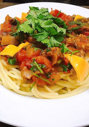 Hình của món Mỳ Ý sốt bò.