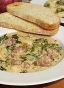 Creamy Tortellini Soup with Kale