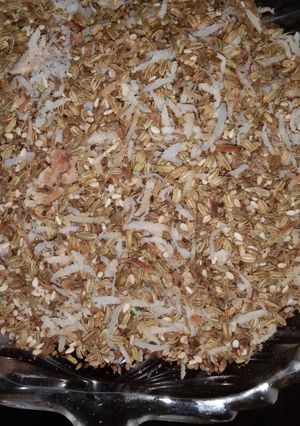 A picture of Fennel seeds mukhwas.