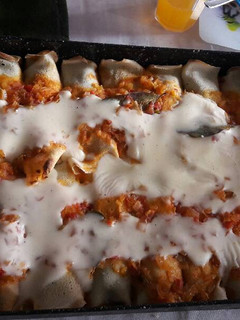 Una foto de Canelones de acelga y carne