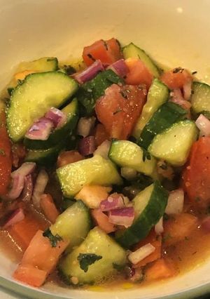 A picture of Fresh Cucumber and Tomato Toss.