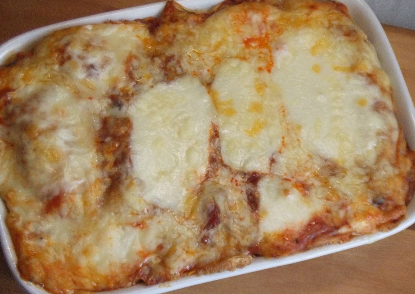 Canelones de verdura y quesos