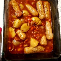 A picture of My Spicy Pork Sausage & Chorizo Bake.😀#Mainmeal.