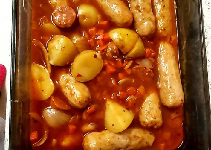 My Spicy Pork Sausage & Chorizo Bake.😀#Mainmeal