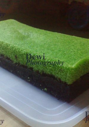 Foto resep Brownies Kukus Coklat Pandan Empuk & Cepat