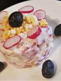 Salade de radis au fromage blanc et tarama