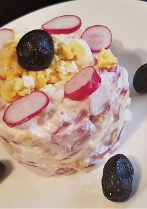 Une photo de Salade de radis au fromage blanc et tarama
