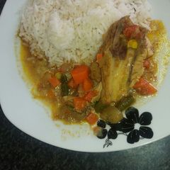 Chicken curry with vegetables A picture of Chicken curry with vegetables.