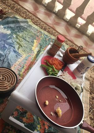 صورة لوصفة بالهواء الطلق احلا حمسة دجاج