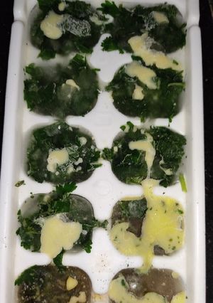 A picture of Green Coriander leaves Cubes.