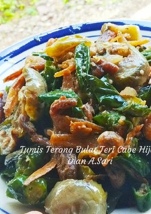 Foto resep Tumis Terong Bulat Teri Cabe Hijau