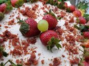 Una foto de crema de queso para red velvet