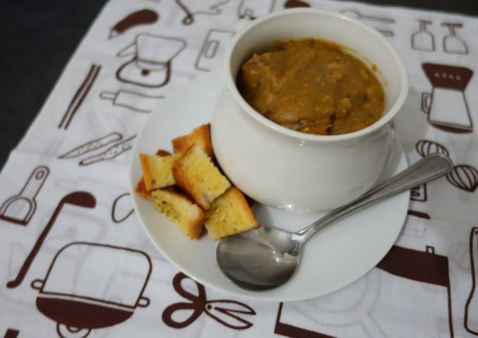 Barley Soup with Croutons