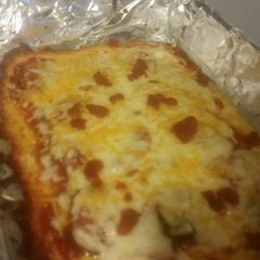 A picture of Low-Carb Cheese Crust Pizza (Yes, Crust made of Cheese).